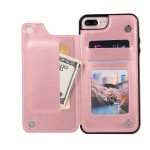 Wholesale iPhone 8 Plus / 7 Plus Flip Book Leather Style Credit Card Case (Rose Gold)